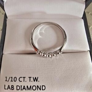 Elegant Silver Lab Diamond Ring
